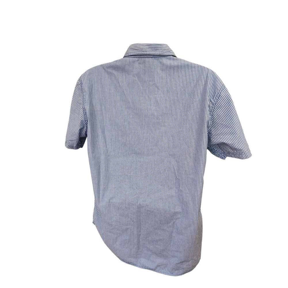 Southpole‎ Mens Striped Short Sleeve Button Up Shirt XL Blue White Casual Work - Picture 2 of 5